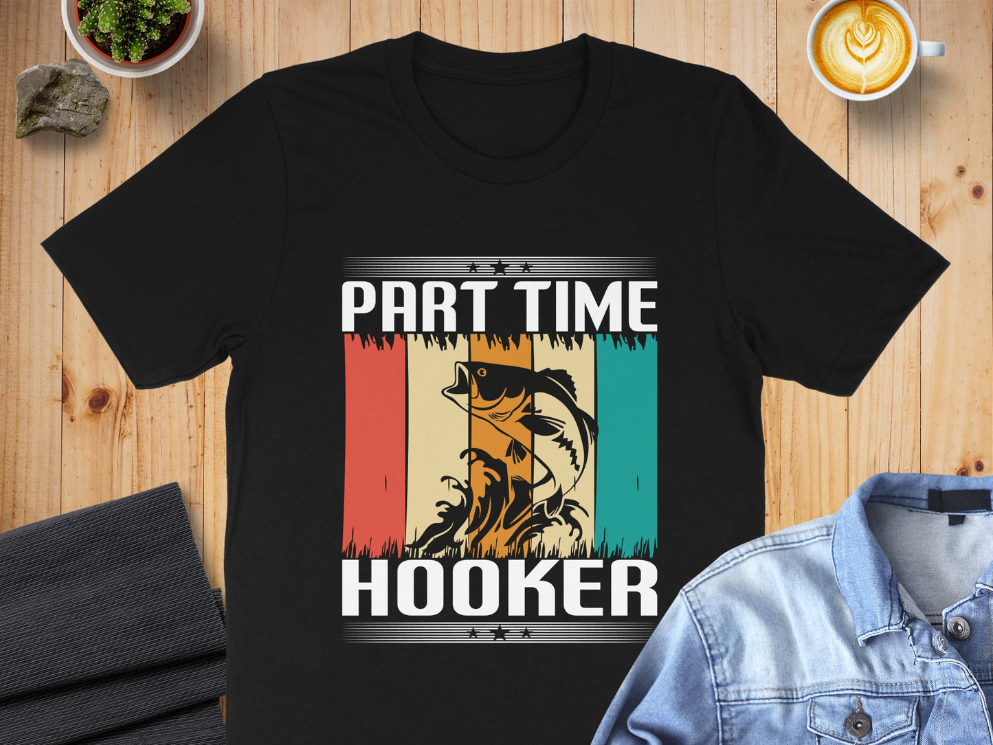 Part Time Hooker Graphic Print Fishing T-Shirt