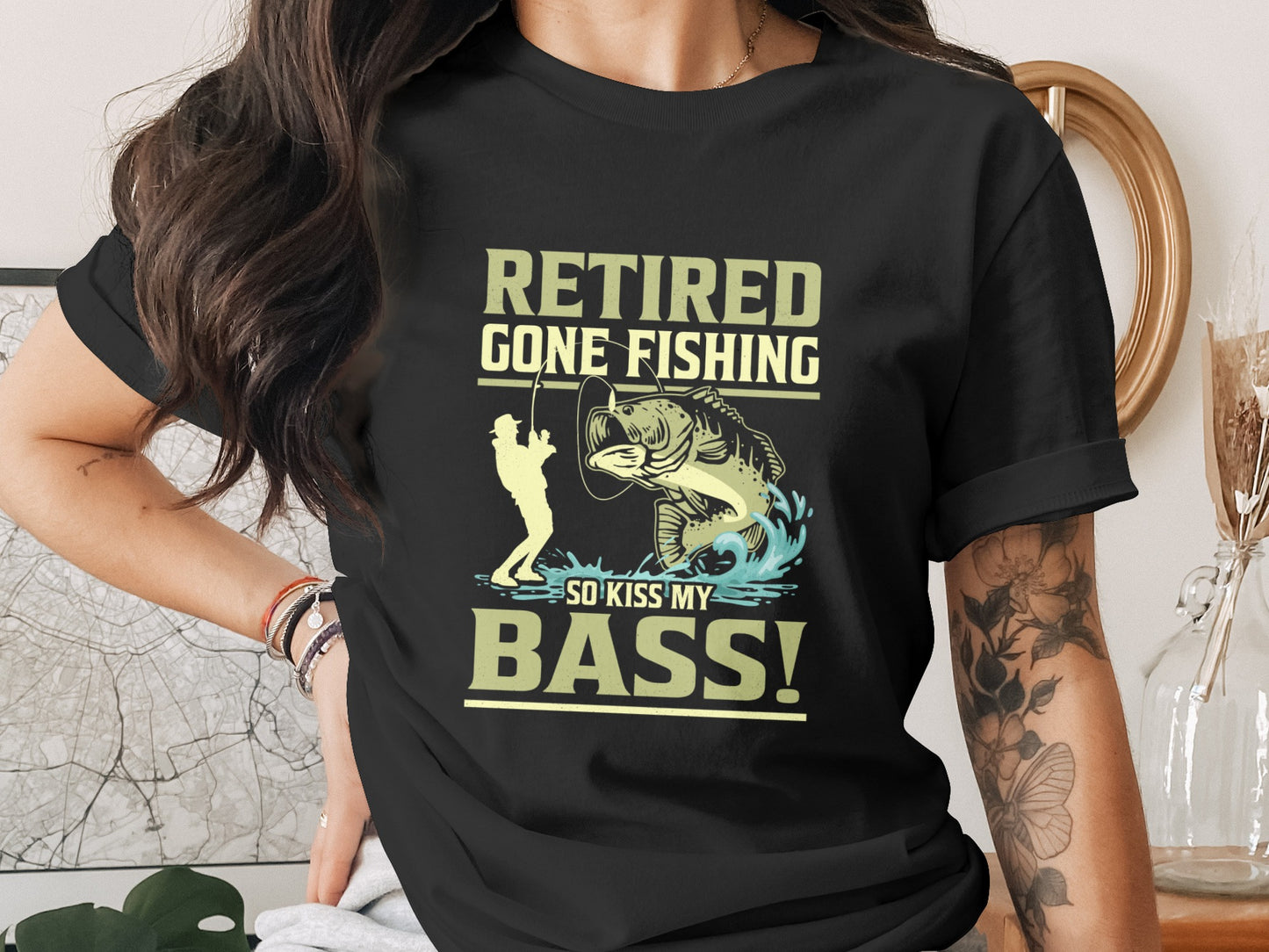 Retired Gone Fishing So Kiss My Bass fishing shirt