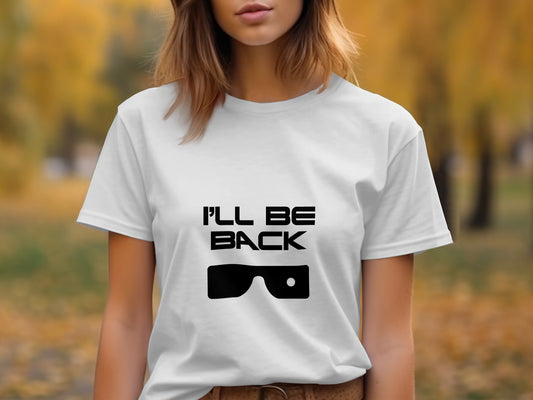 Terminator Movie T-Shirt: "I Will Be Back" with Sunglasses Graphic