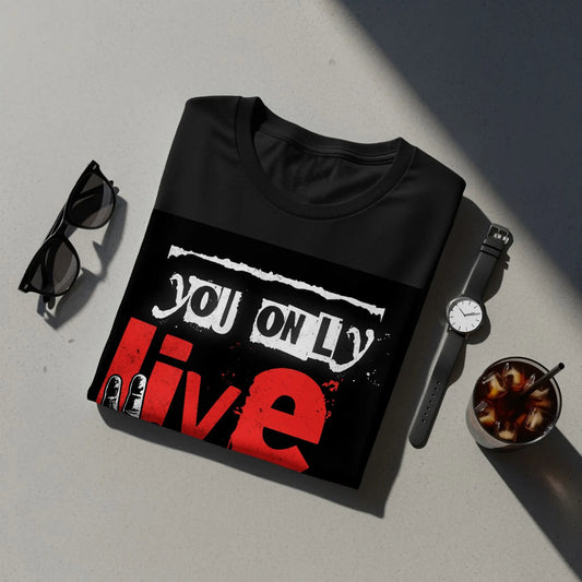 "You Only Live Once" Hand Graphic T-Shirt Boofy