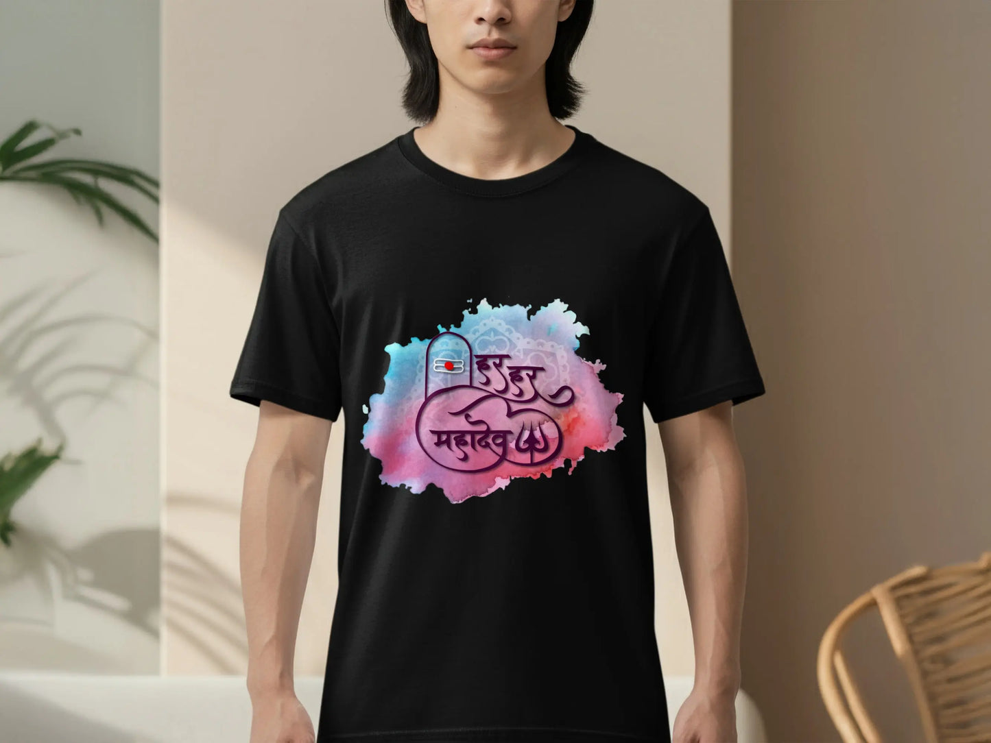 Har Har Mahadev Design Illustration with Colors T-Shirts Boofy