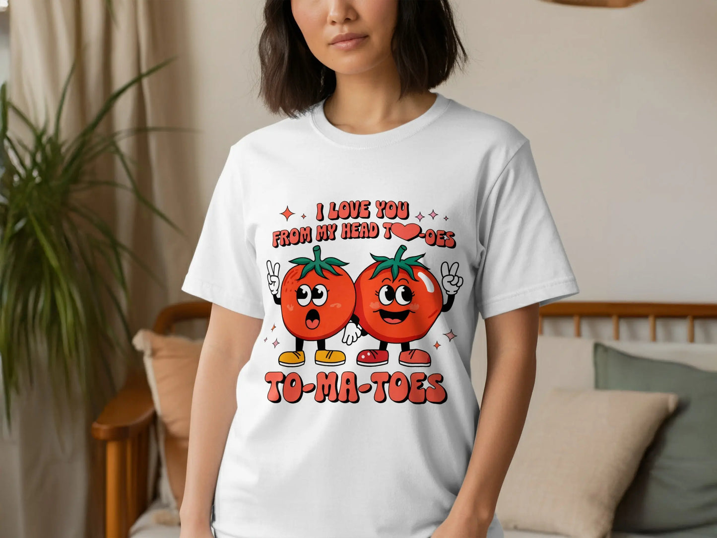 Funny Pun T-Shirt: "I Love You From My Head To-Ma-Toes" Food Pun Gift