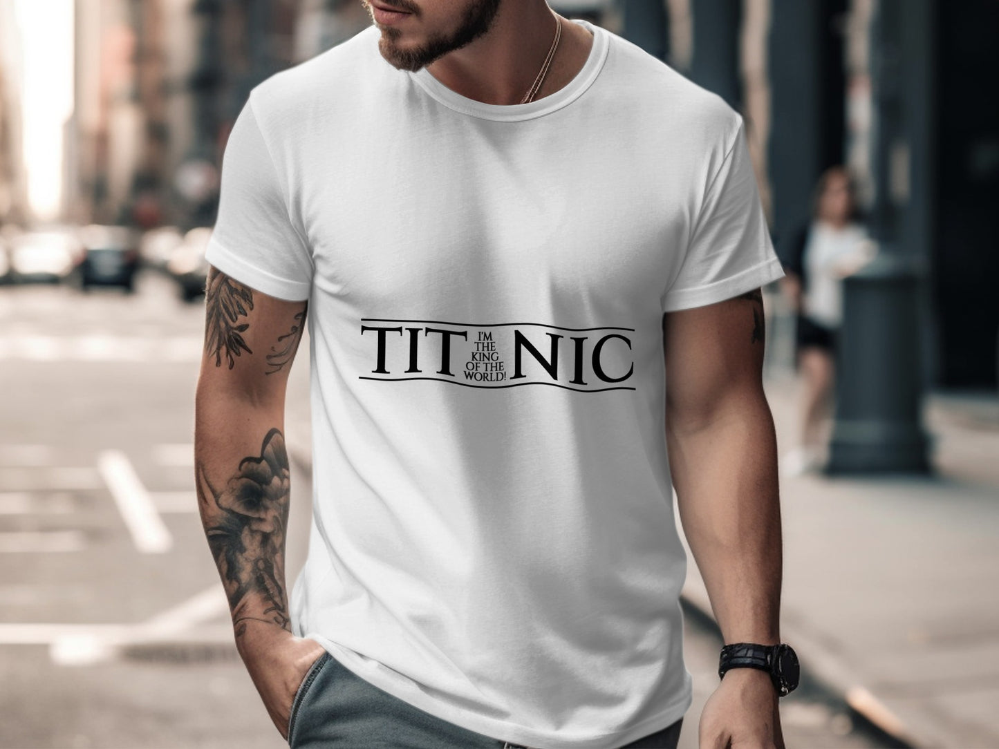 Titanic Movie T-Shirt: "I Am the King of the World" Slogan Text