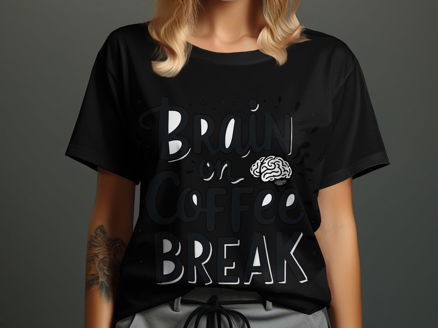 Coffee Lover T-Shirt: "Brain On Coffee Break" Funny Graphic Design