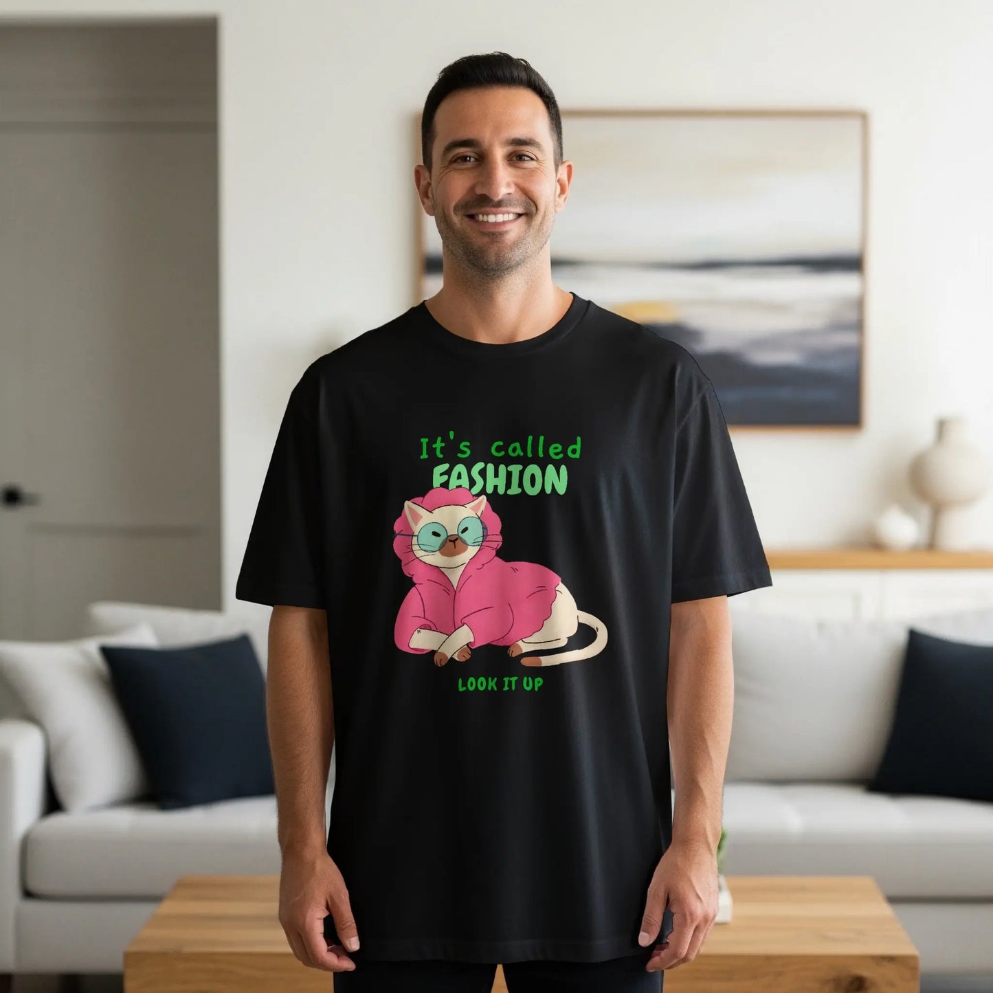 "It's Called Fashion Look It Up" Cat Graphic T-Shirts Boofy