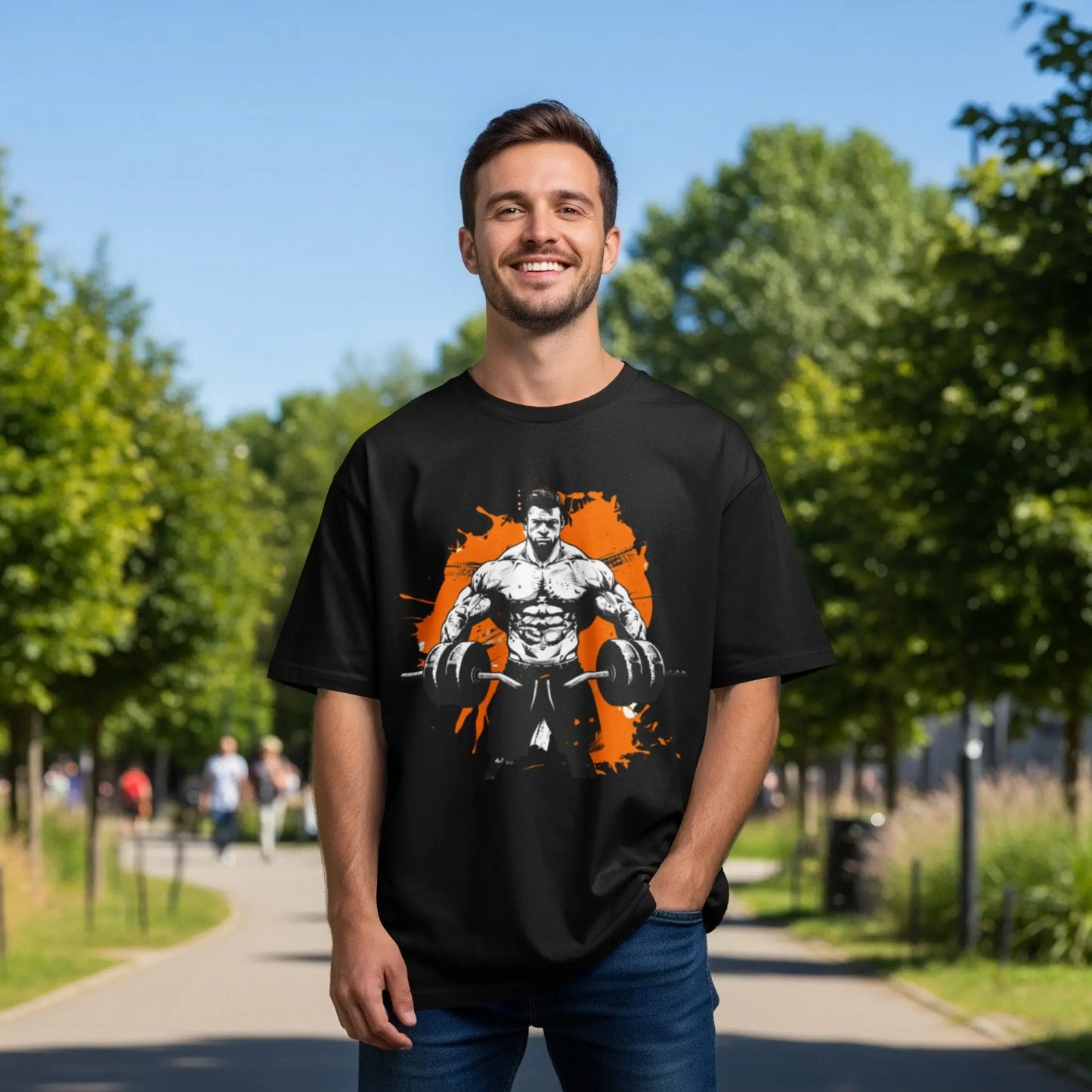 Bodybuilder Fitness Illustration Art Gym T-Shirt Boofy