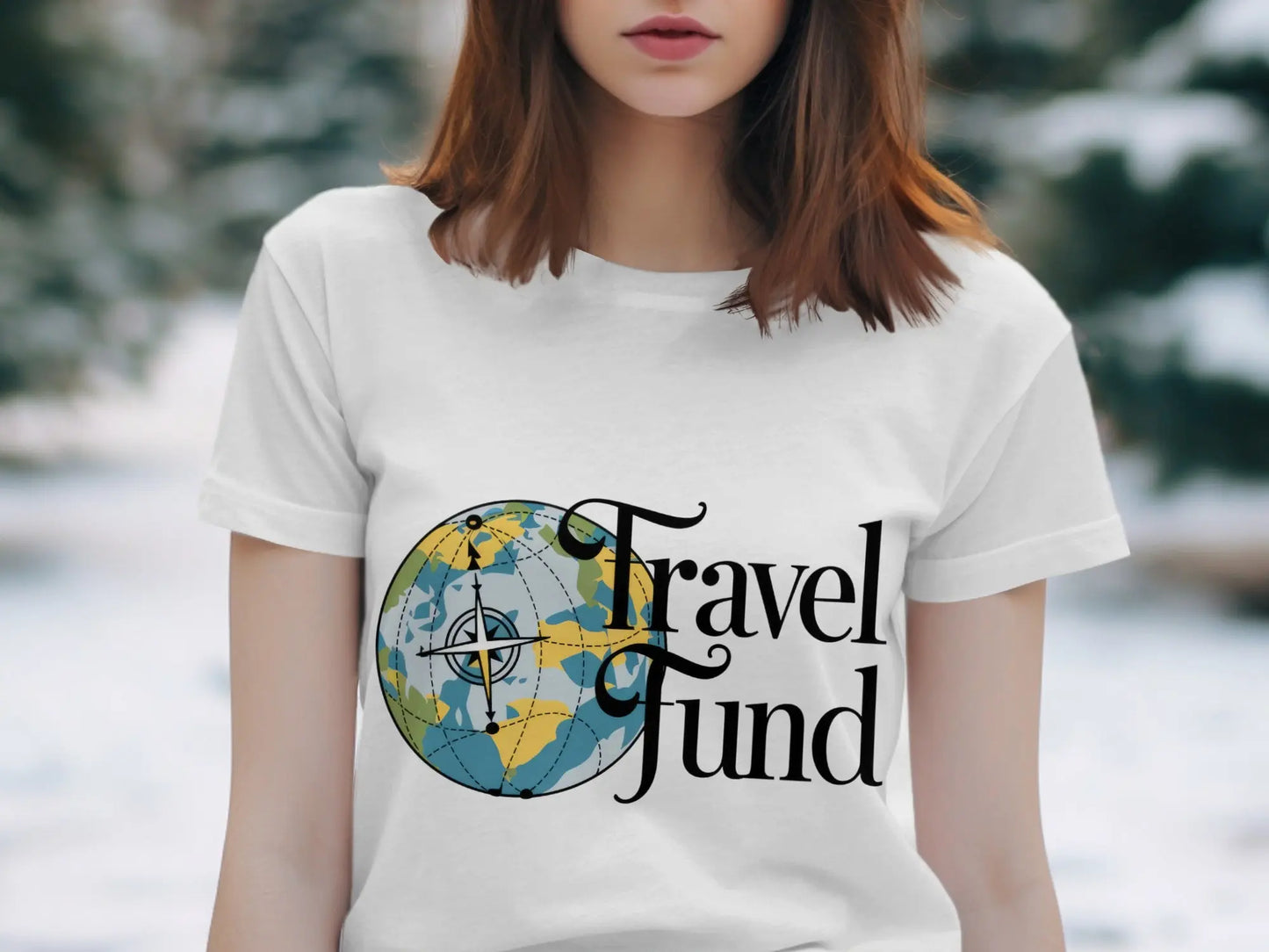 Travel Fund T-Shirt: Earth Compass Globe Artistic Design