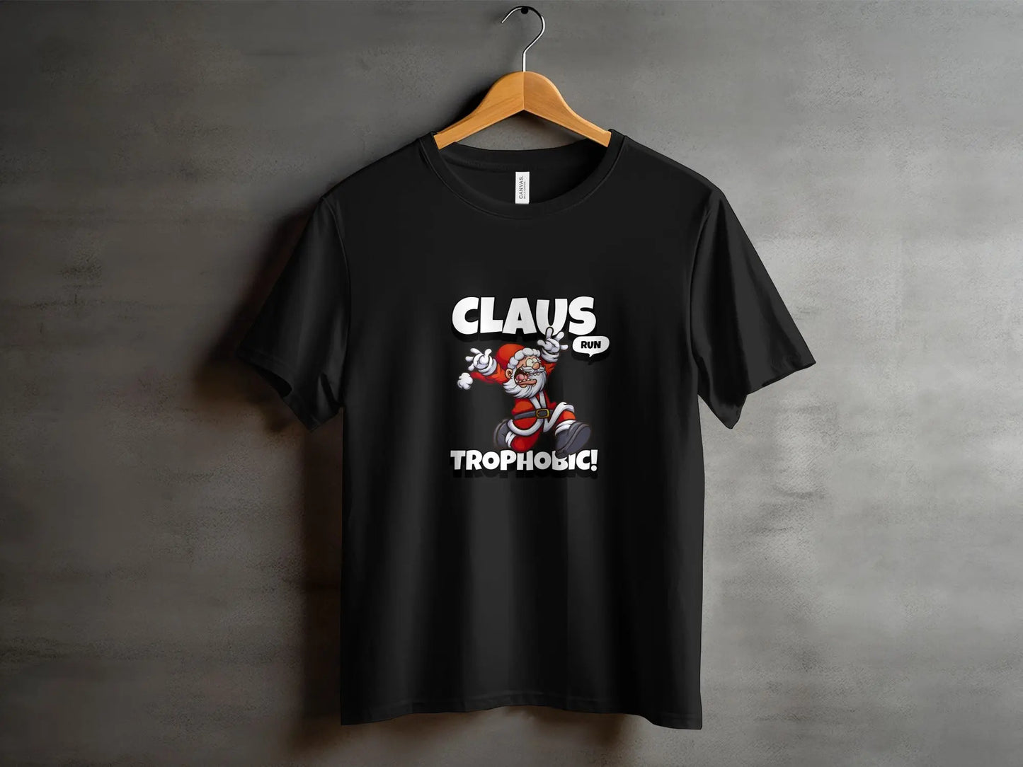Funny Santa Claus Run "Claustrophobic" Humor T-Shirts Boofy