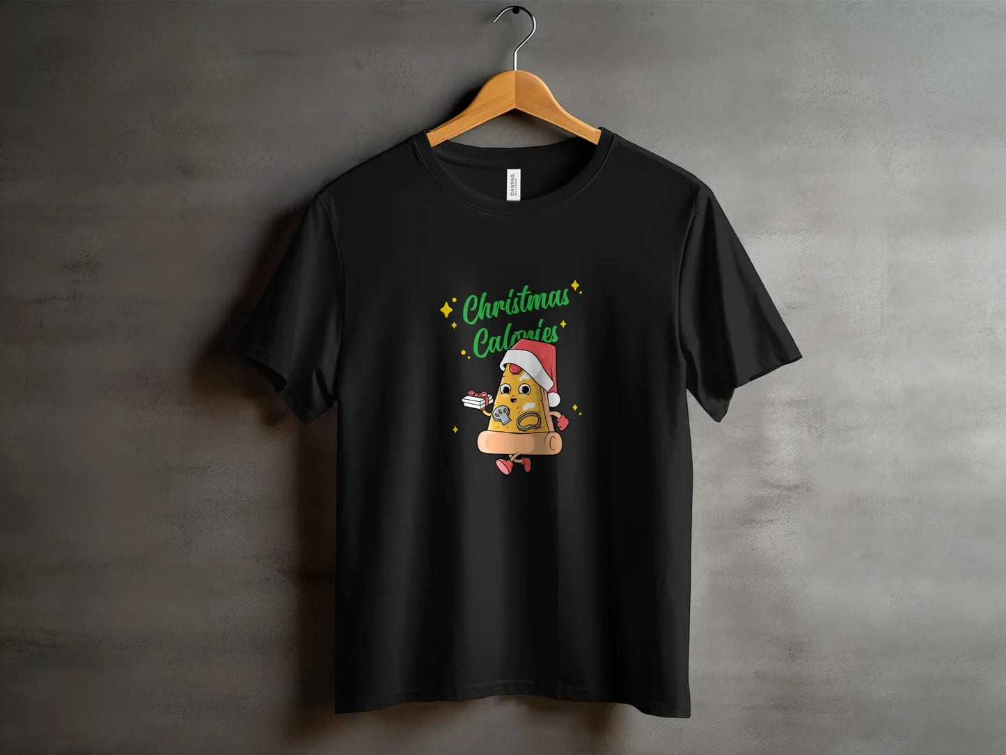 Christmas Calories Funny Holiday Pizza T-Shirts Boofy