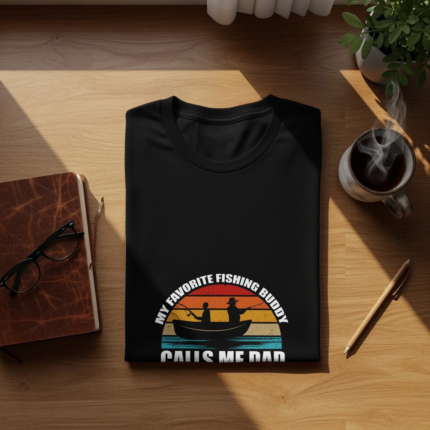 Bonded by Water. Called by Love.. DAD Fishing Tshirt