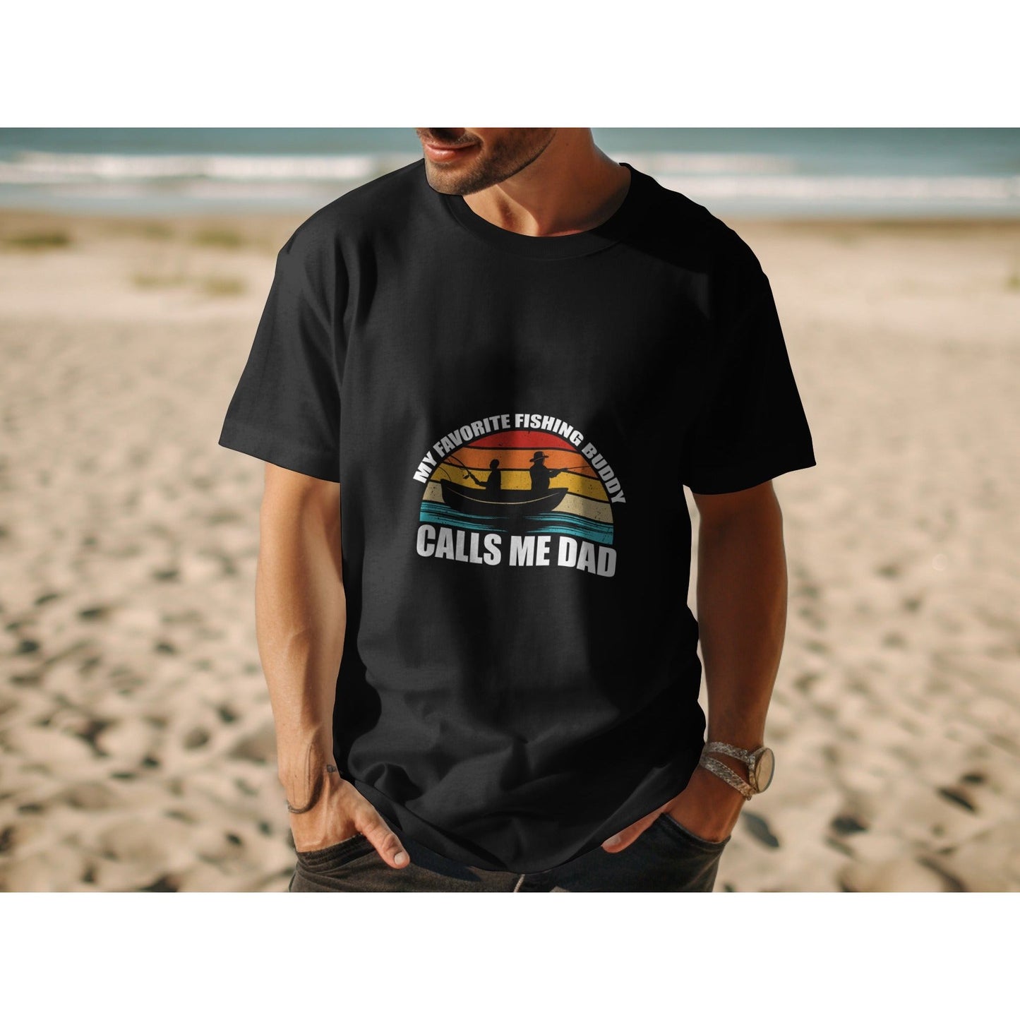 Bonded by Water. Called by Love.. DAD Fishing Tshirt