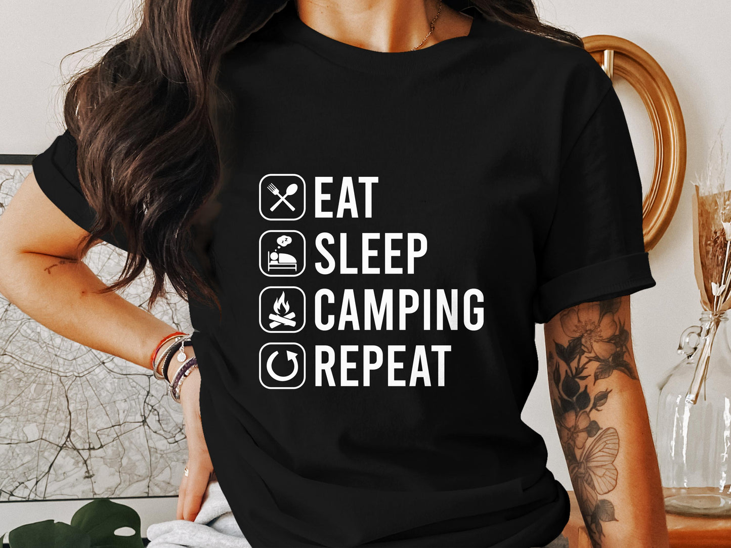 Eat Sleep Camping Repeat Tee