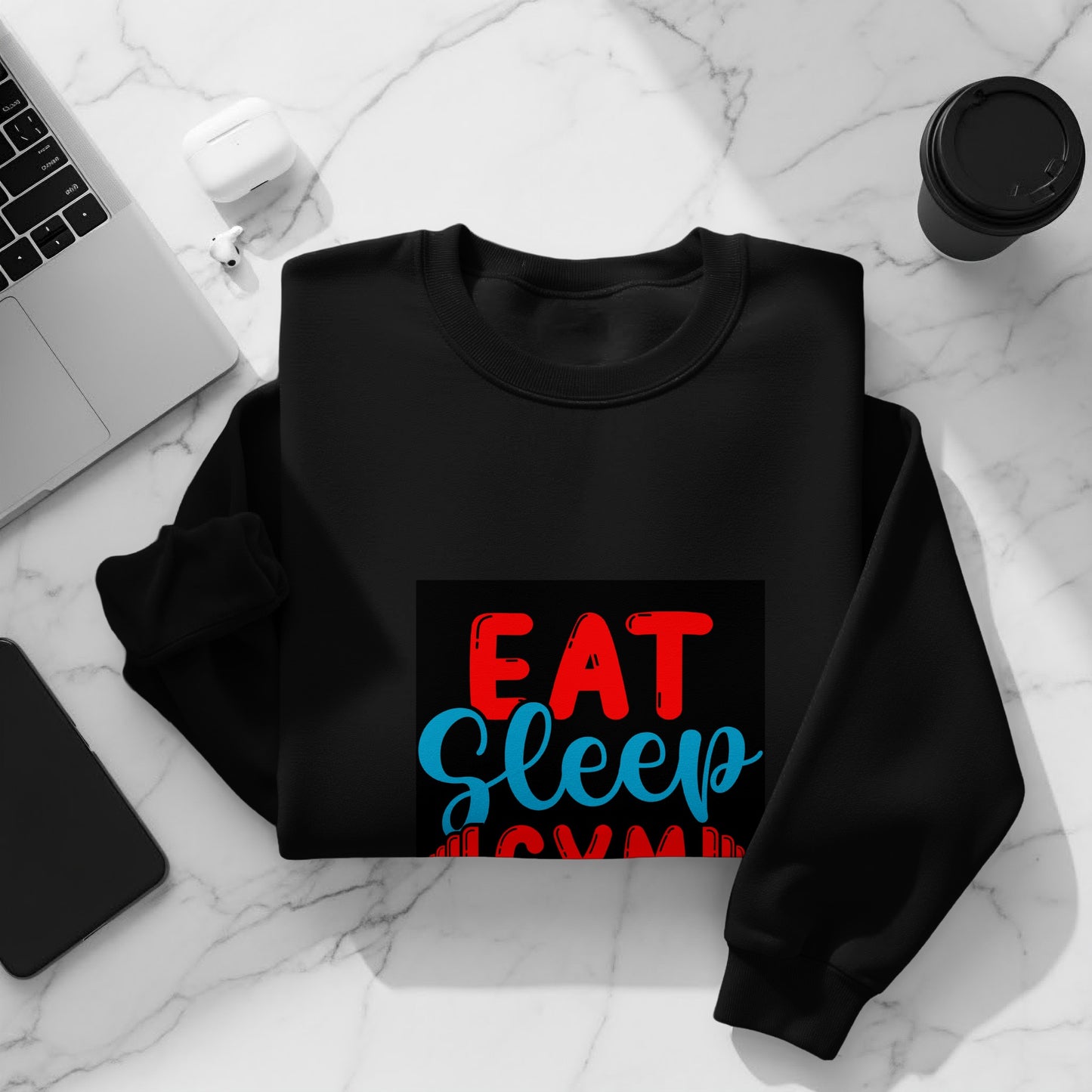 Eat Sleep Gym Repeat Tee - Cotton Tshirt