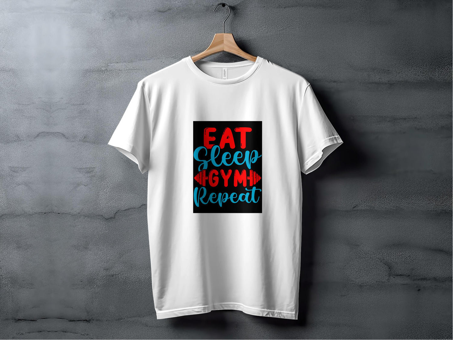 Eat Sleep Gym Repeat Tee - Cotton Tshirt