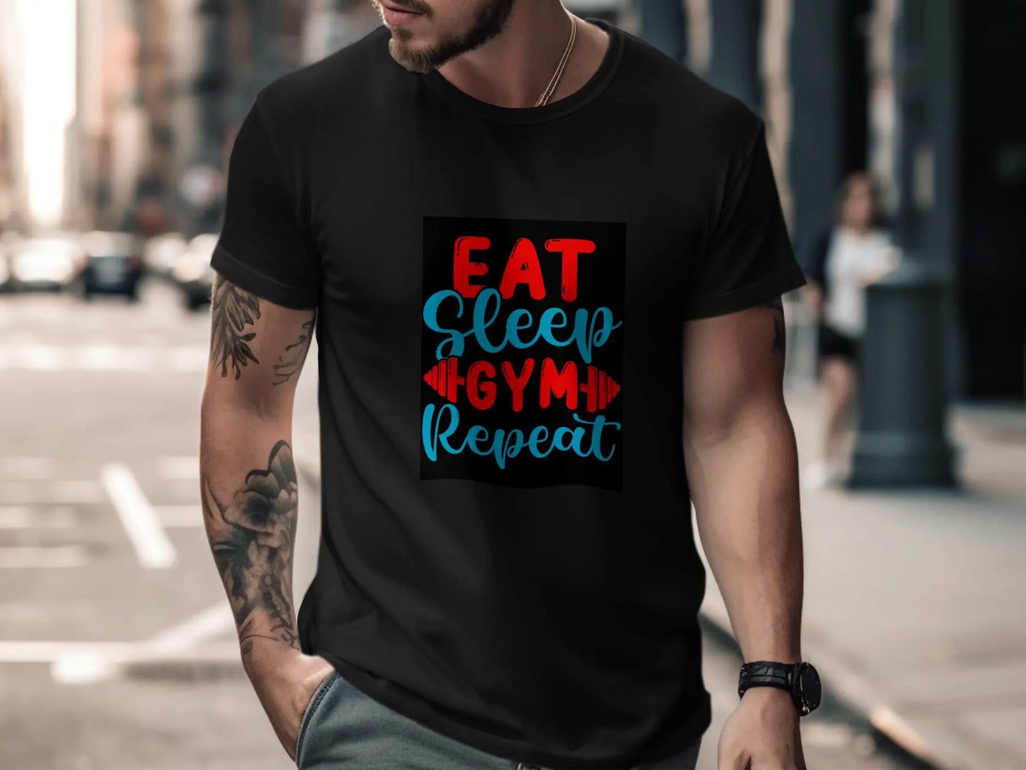 Eat Sleep Gym Repeat Tee - Cotton Tshirt My Store