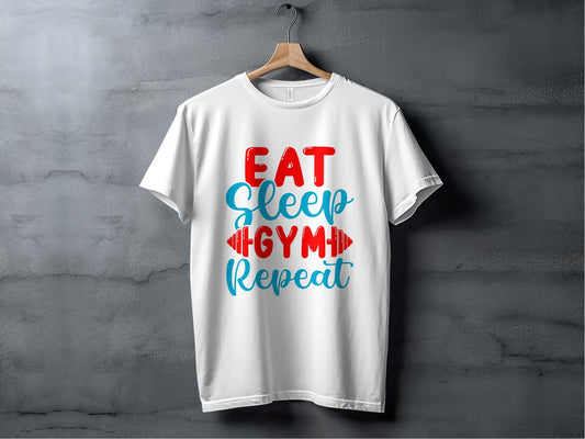 eat sleep gym repeat - Cotton Tshirt
