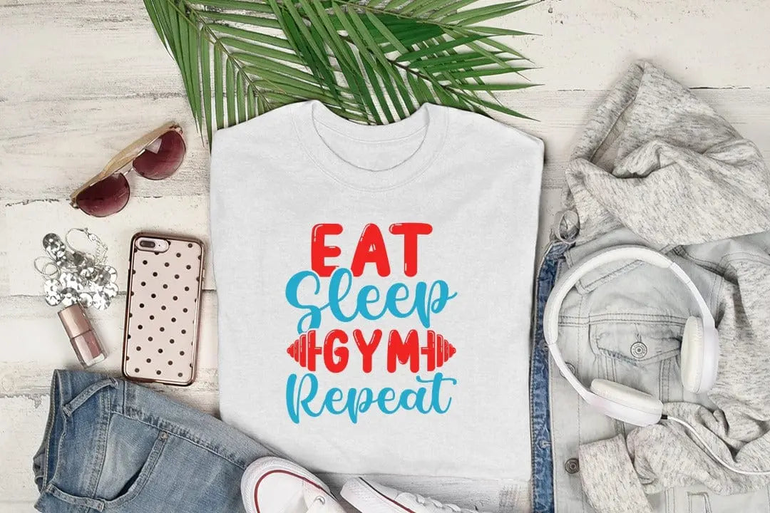 eat sleep gym repeat - Cotton Tshirt My Store