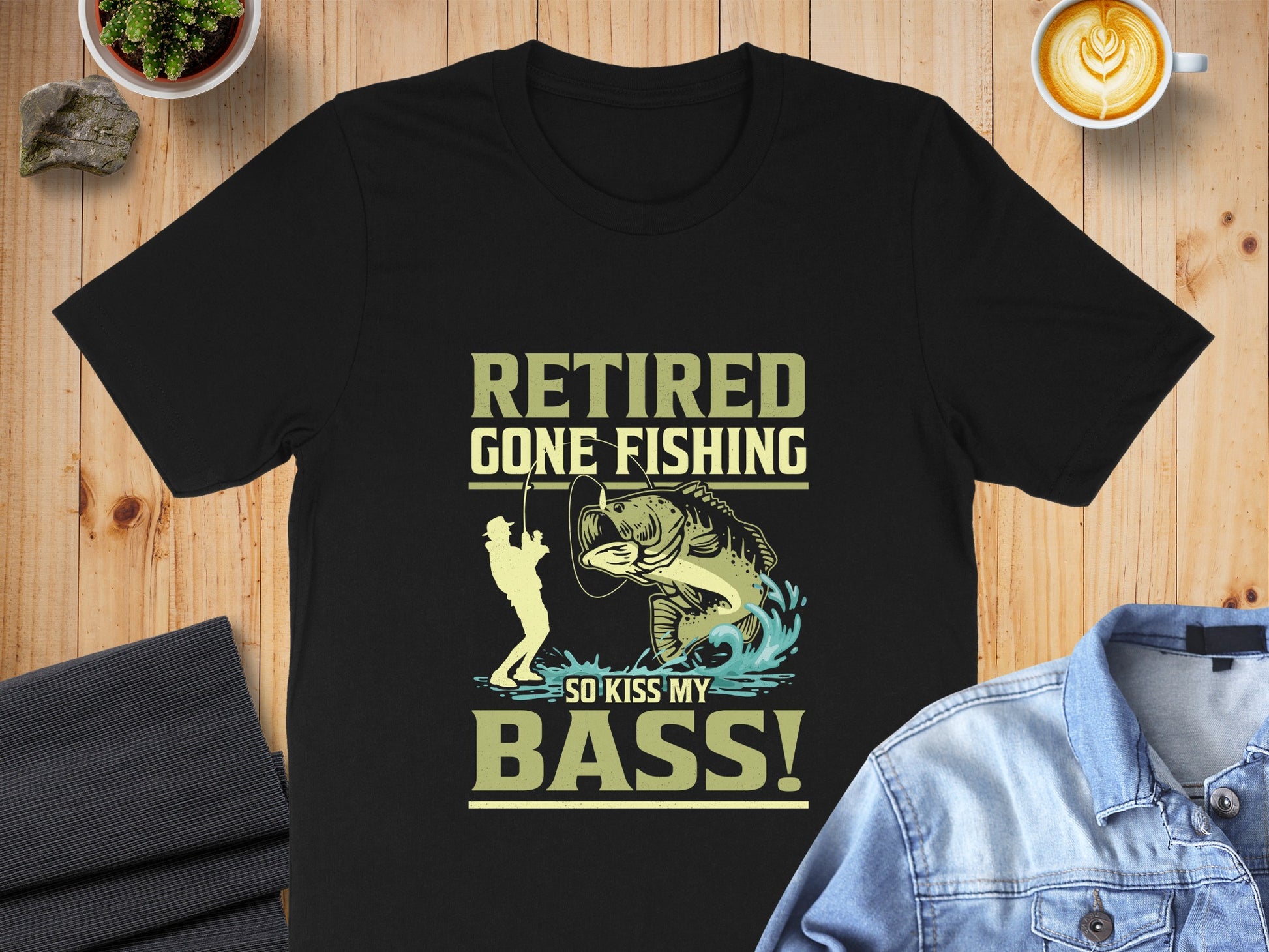 Retired Gone Fishing So Kiss My Bass! T-shirt