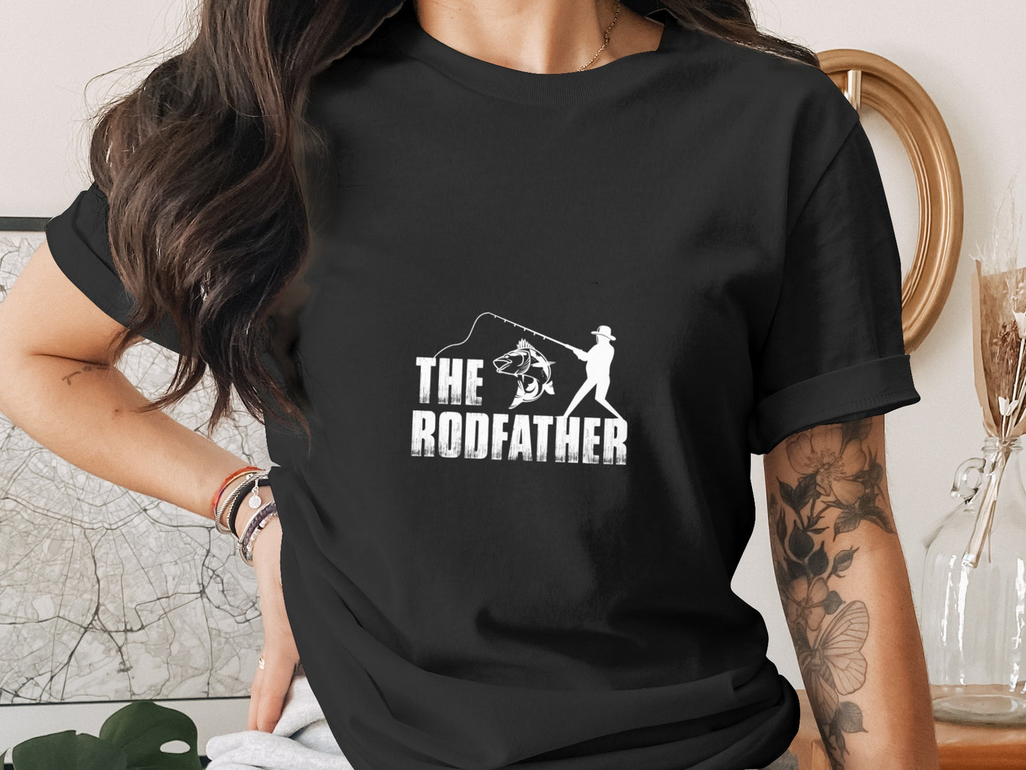 The Rodfather funny novelty fishing T-shirt fishing product