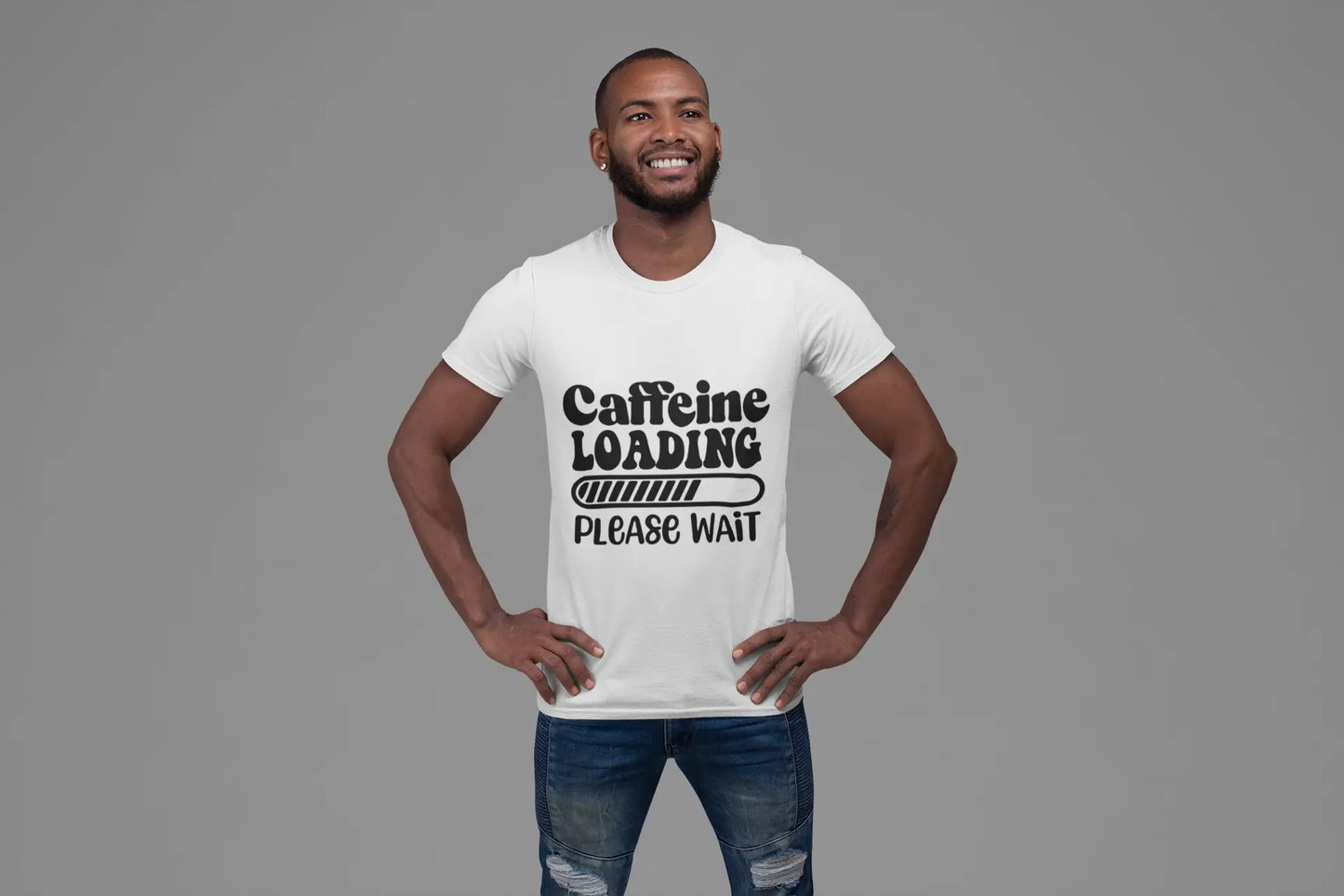 Caffeine Loading Please Wait Funny Statement T-Shirts Boofy