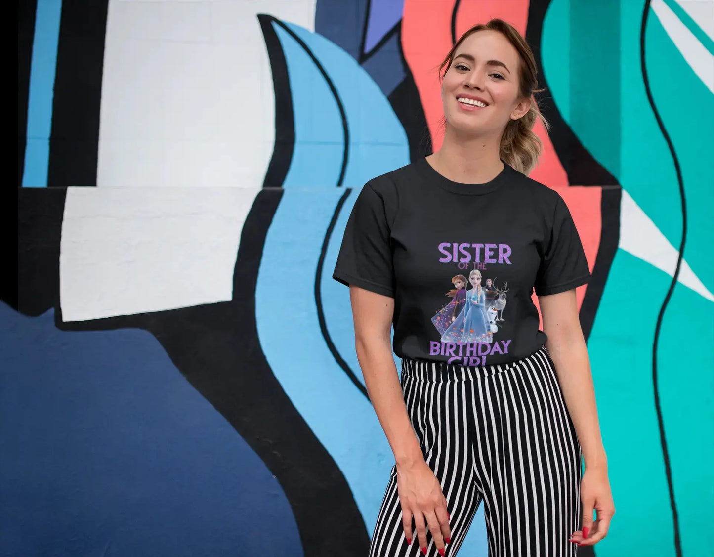 Sister Of The Birthday Girl T-Shirt: Frozen Characters Family Matching