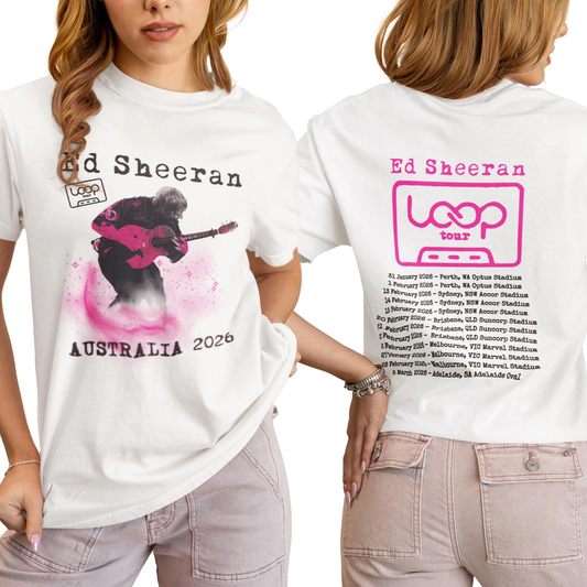 Ed Sheeran concert T-shirt Australia fan made merch