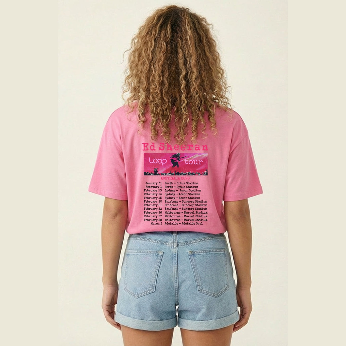 Ed Sheeran Australian Tour T-Shirt – Loop Tour 2026 Style Concert fan made