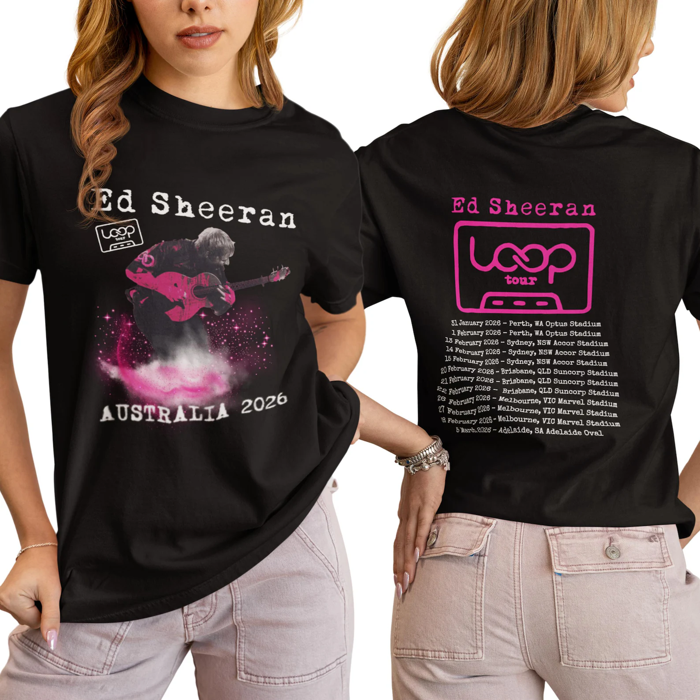 Ed Sheeran concert T-shirt Australia fan made merch