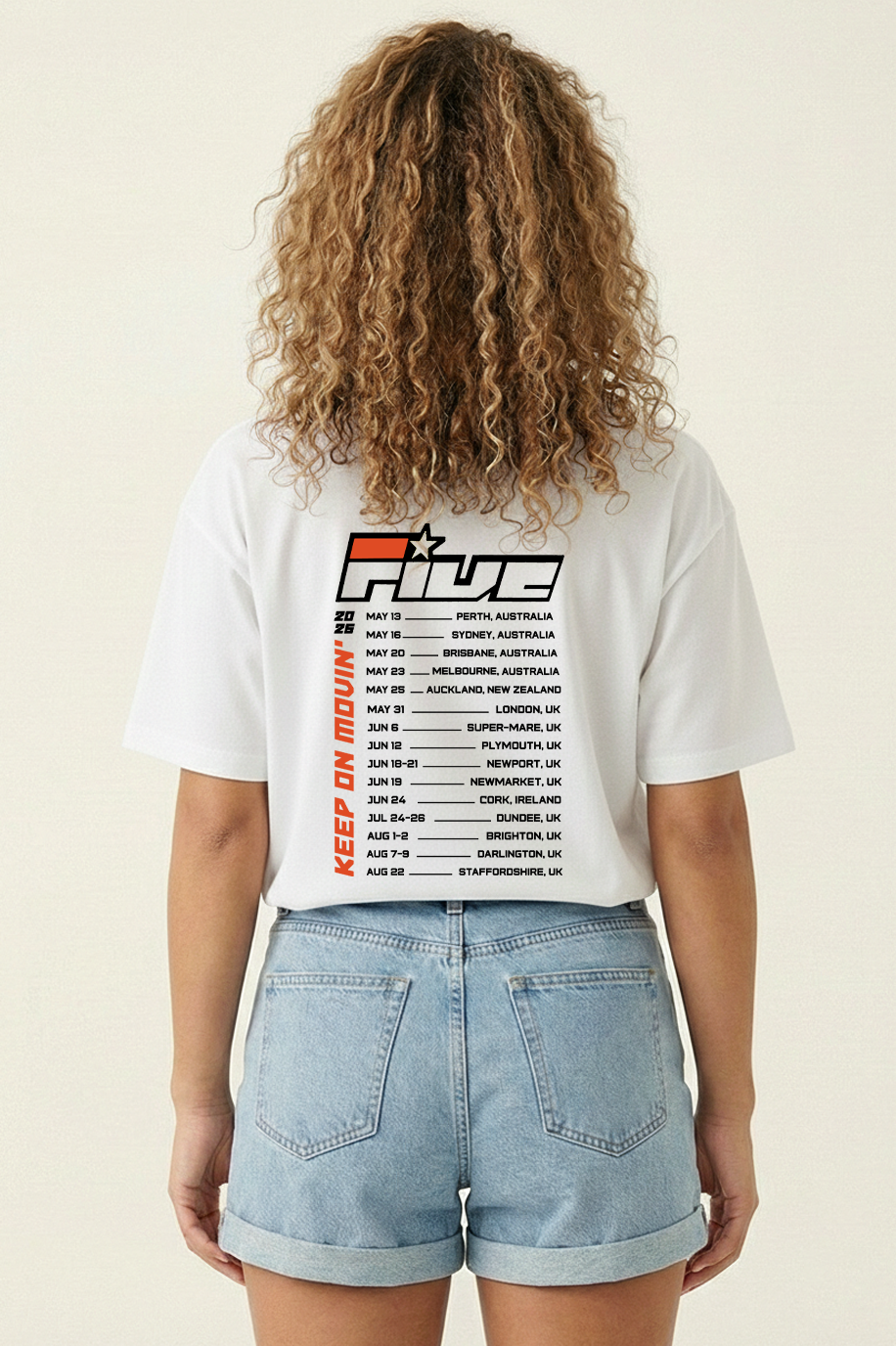 Five 2026 Tour T-Shirts | Australia 2026