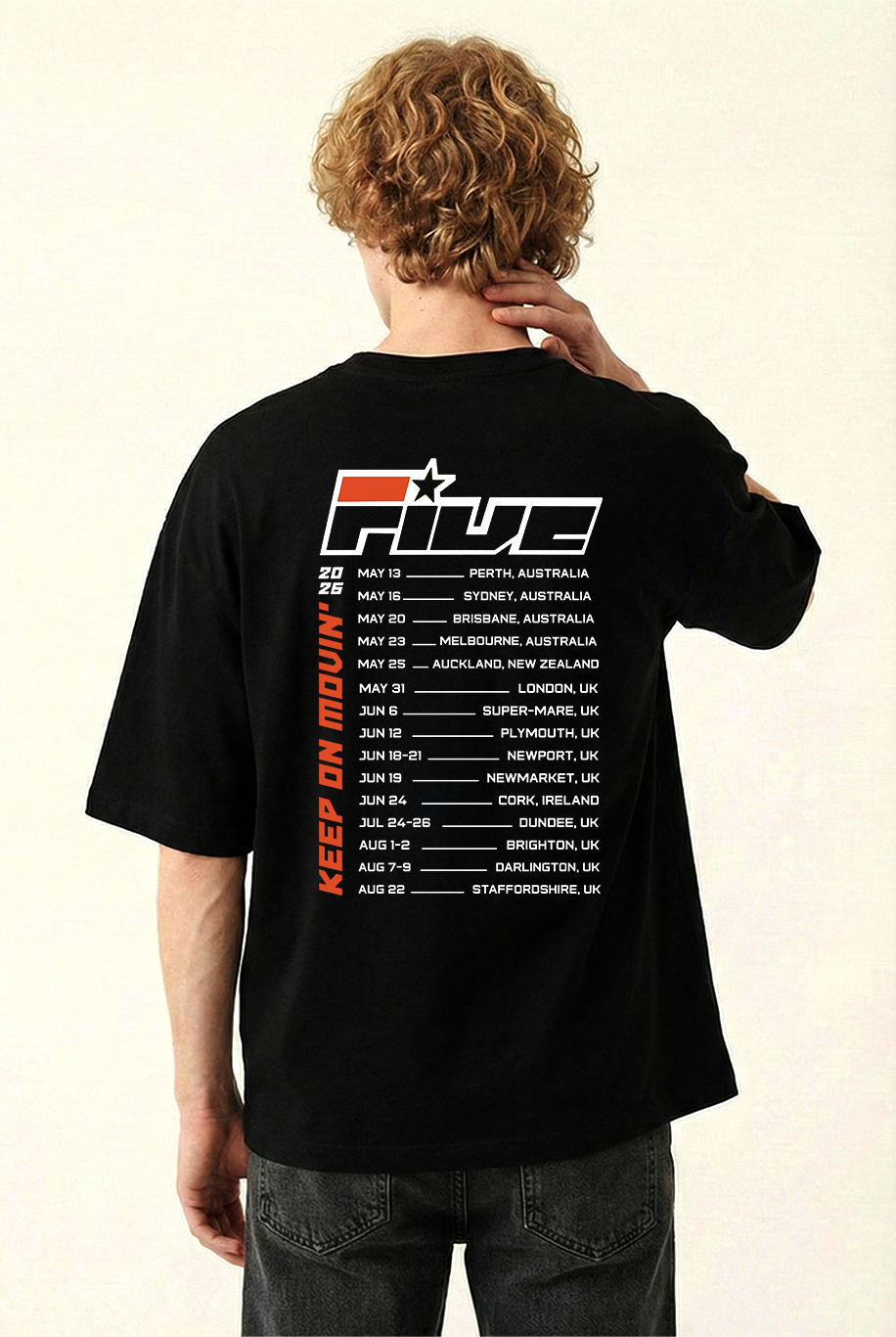 Five 2026 Tour T-Shirts | Australia 2026