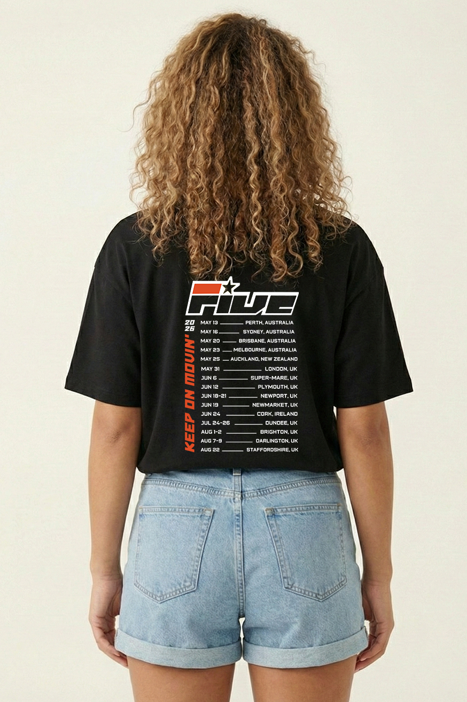 Five 2026 Tour T-Shirts | Australia 2026