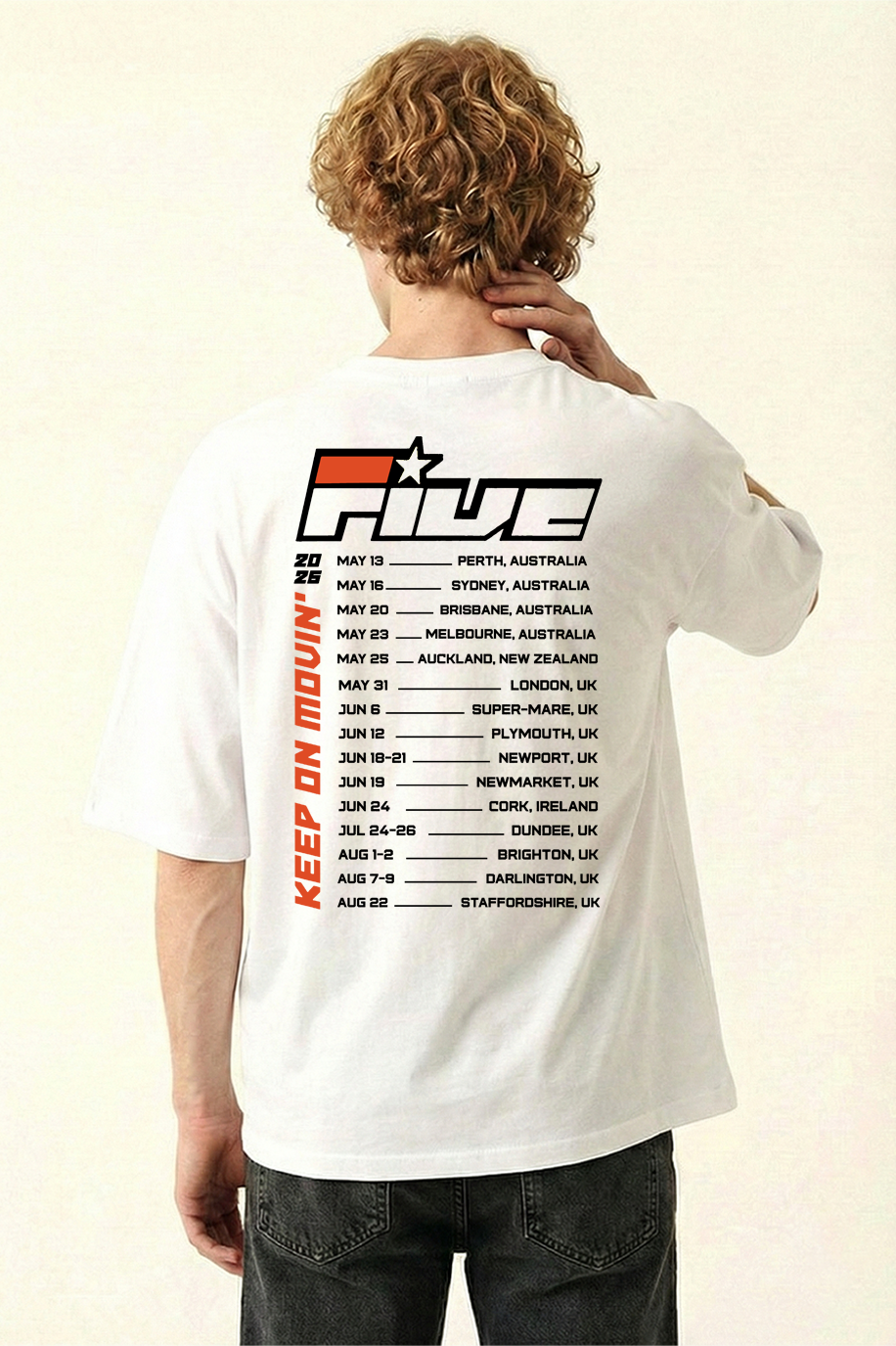 Five 2026 Tour T-Shirts | Australia 2026