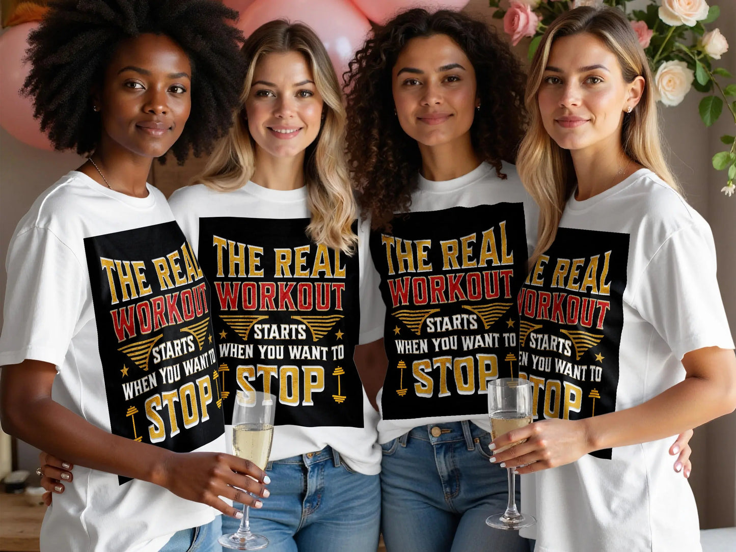 "The Real Workout Starts" Gym T-Shirt Boofy
