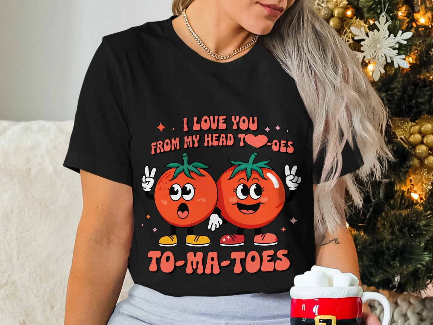 Funny Pun T-Shirt: "I Love You From My Head To-Ma-Toes" Food Pun Gift