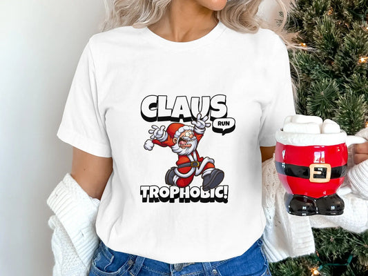 Funny Santa Claus Run "Claustrophobic" Humor T-Shirts Boofy