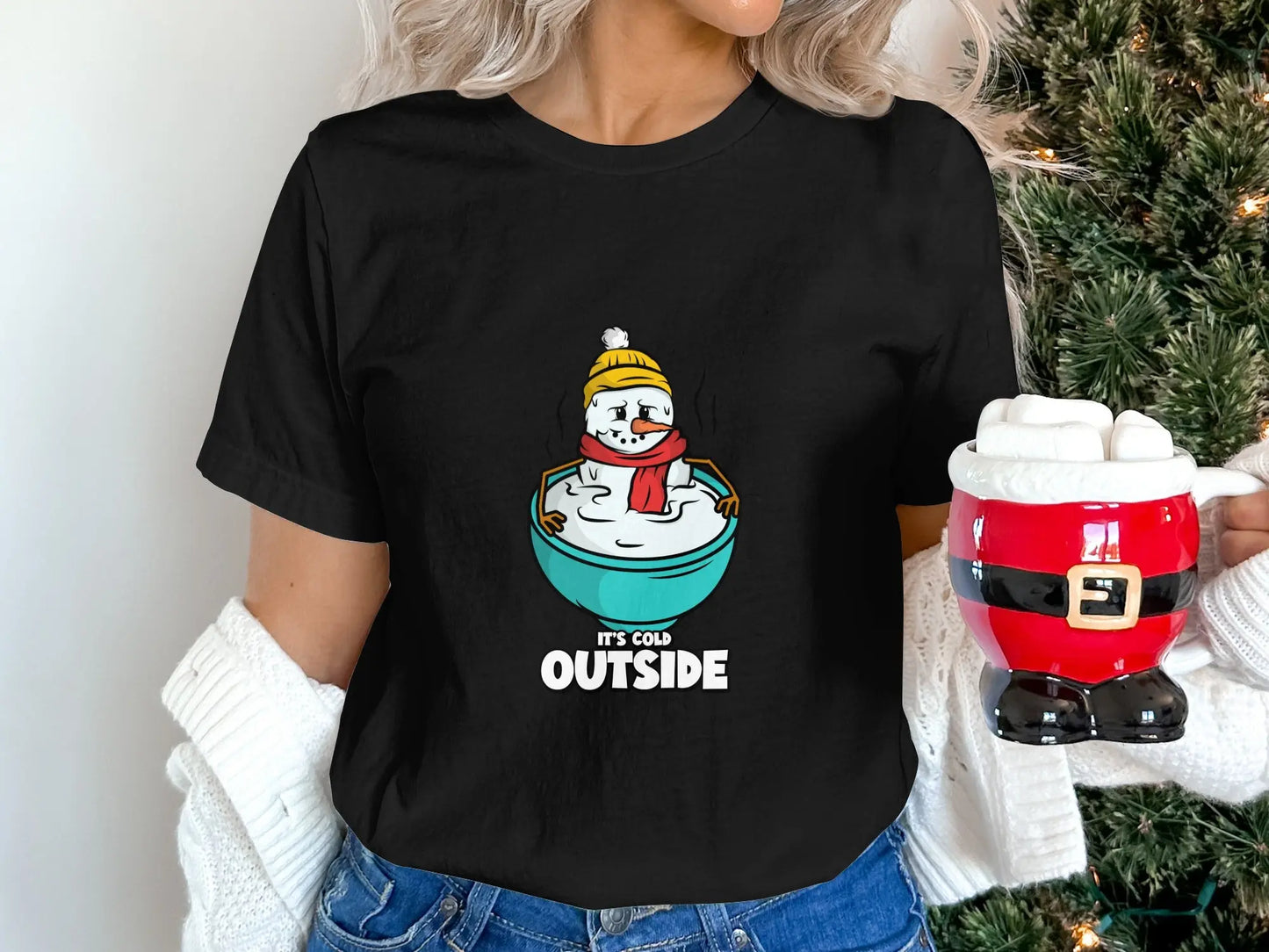 "It's Cold Outside" Snowman Humor Winter T-Shirts Boofy