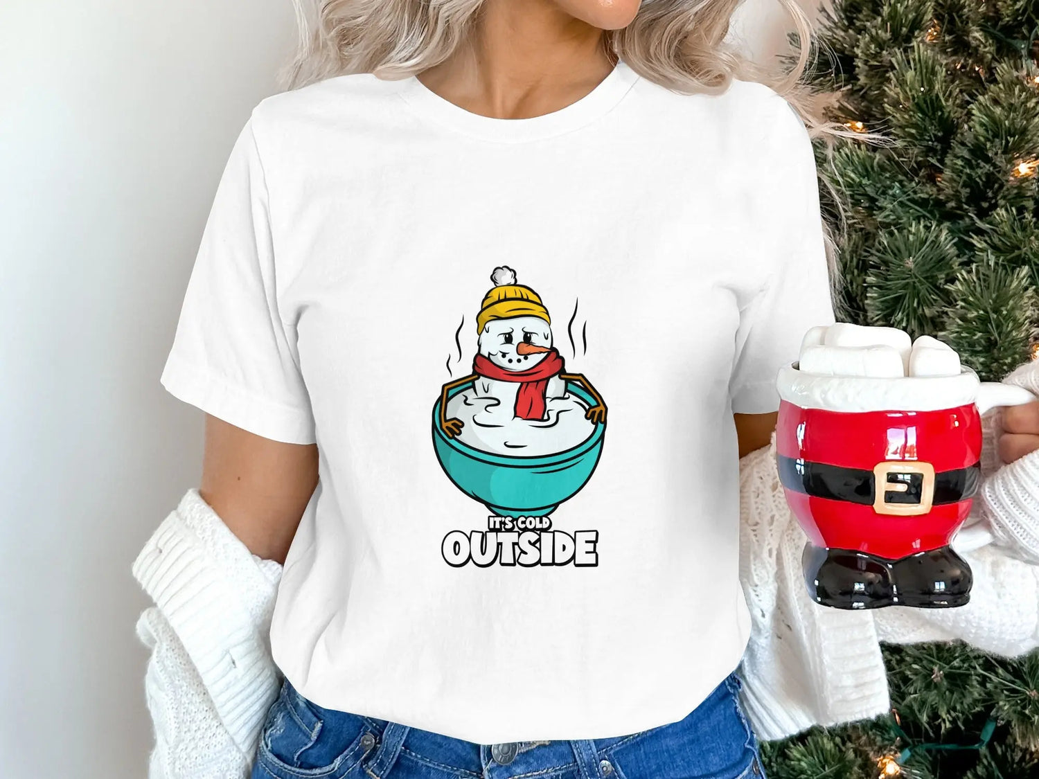 "It's Cold Outside" Snowman Humor Winter T-Shirts Boofy