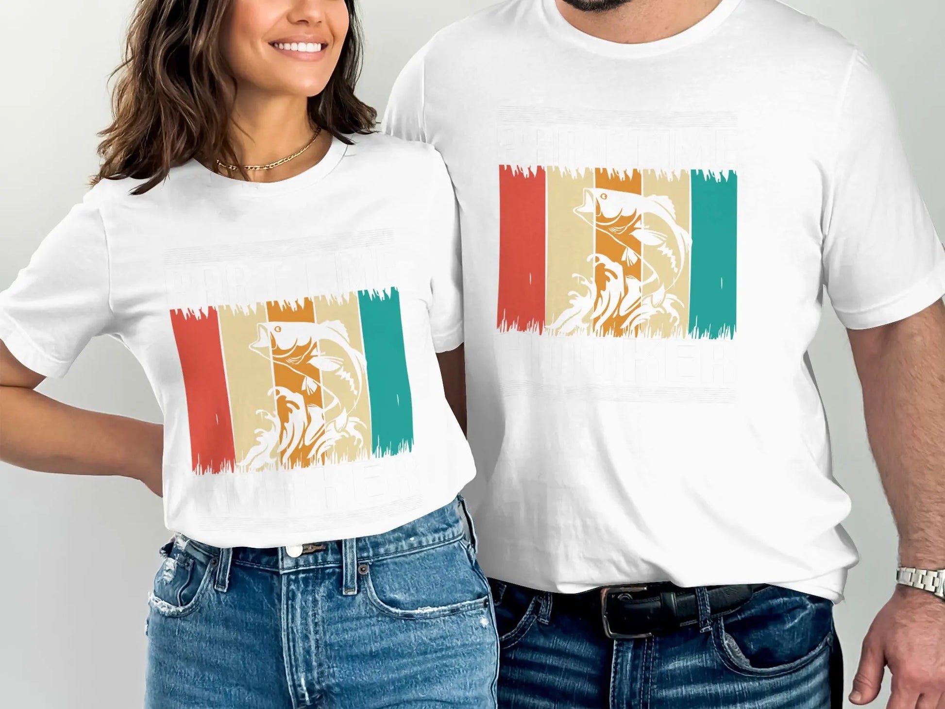 Bold Art Style Fish and Waves T-Shirt Boofy