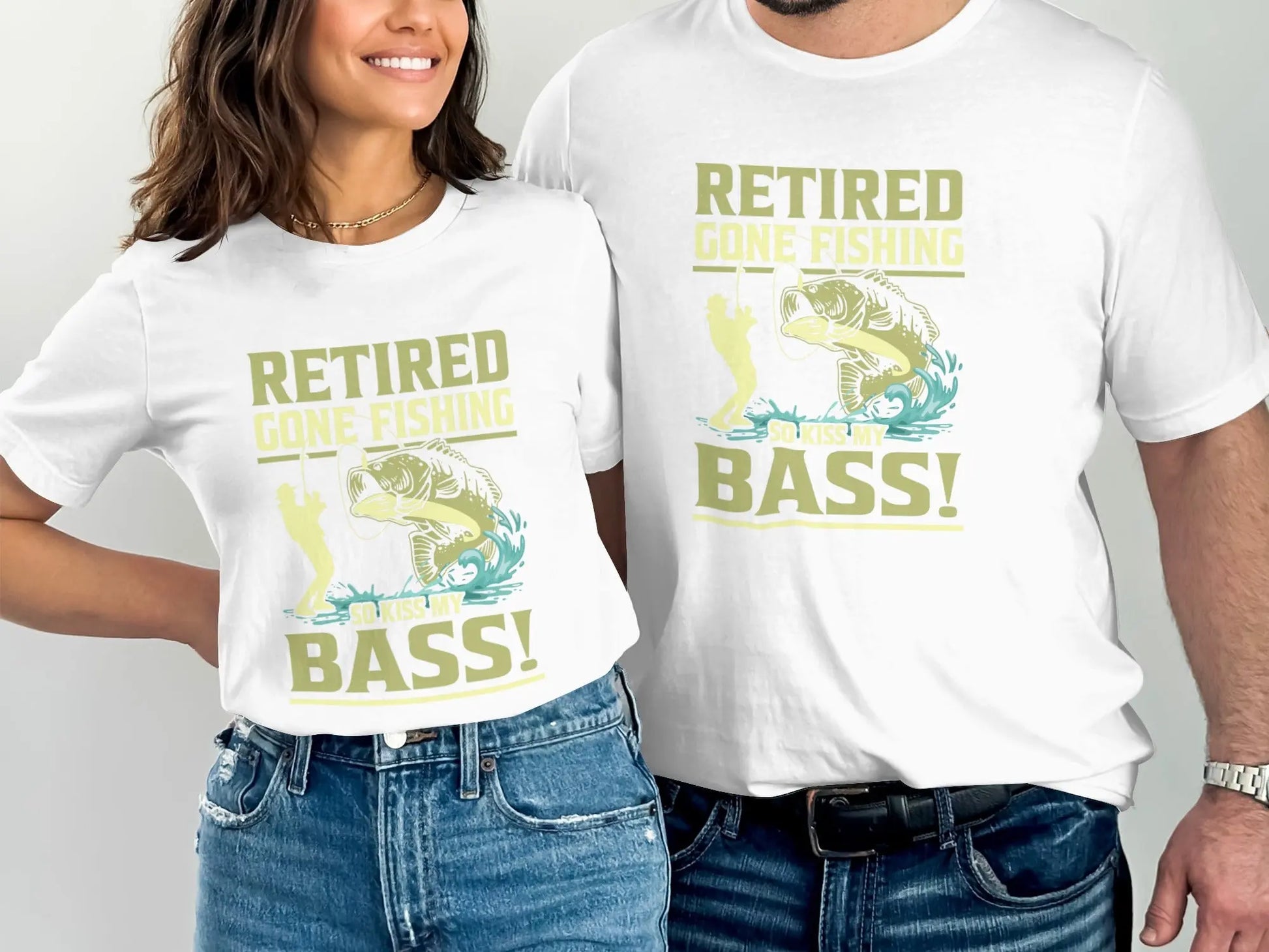 Retired "Kiss My Bass" Funny Fisherman T-Shirt Boofy