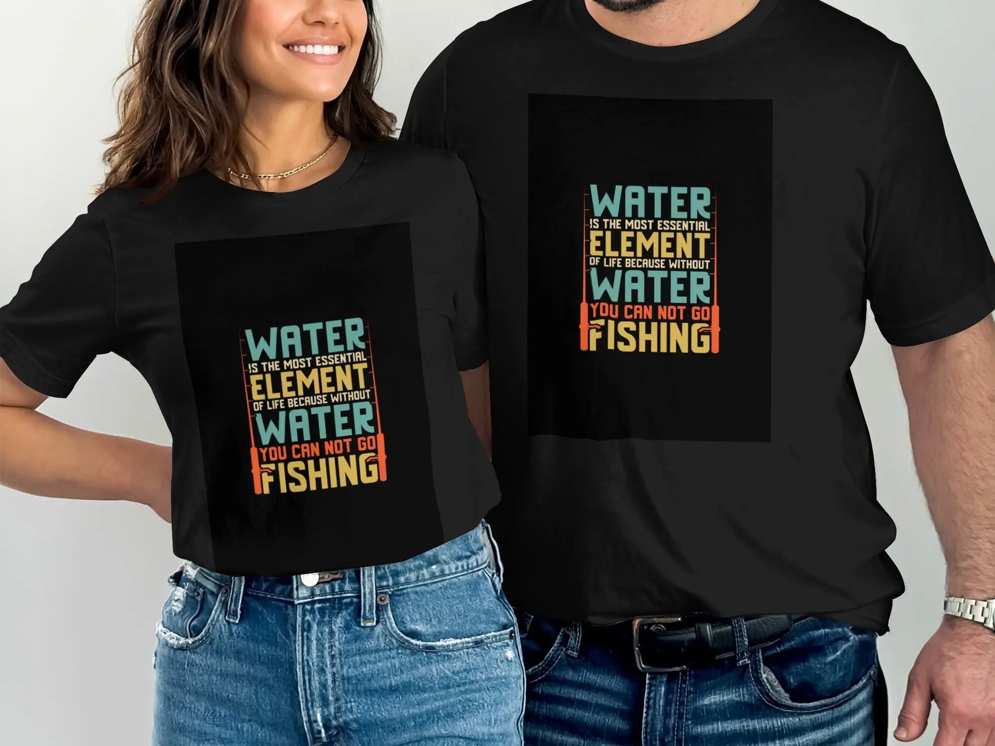 Water Element "Fishing Is Best" Quote T-Shirt Boofy