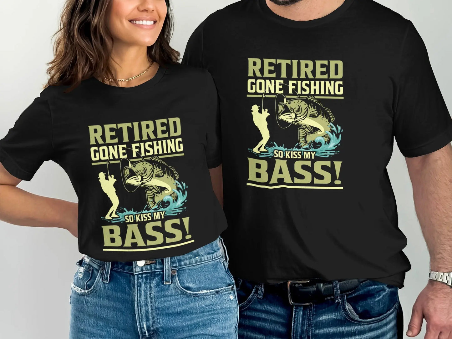 Retired "Kiss My Bass" Funny Fisherman T-Shirt Boofy
