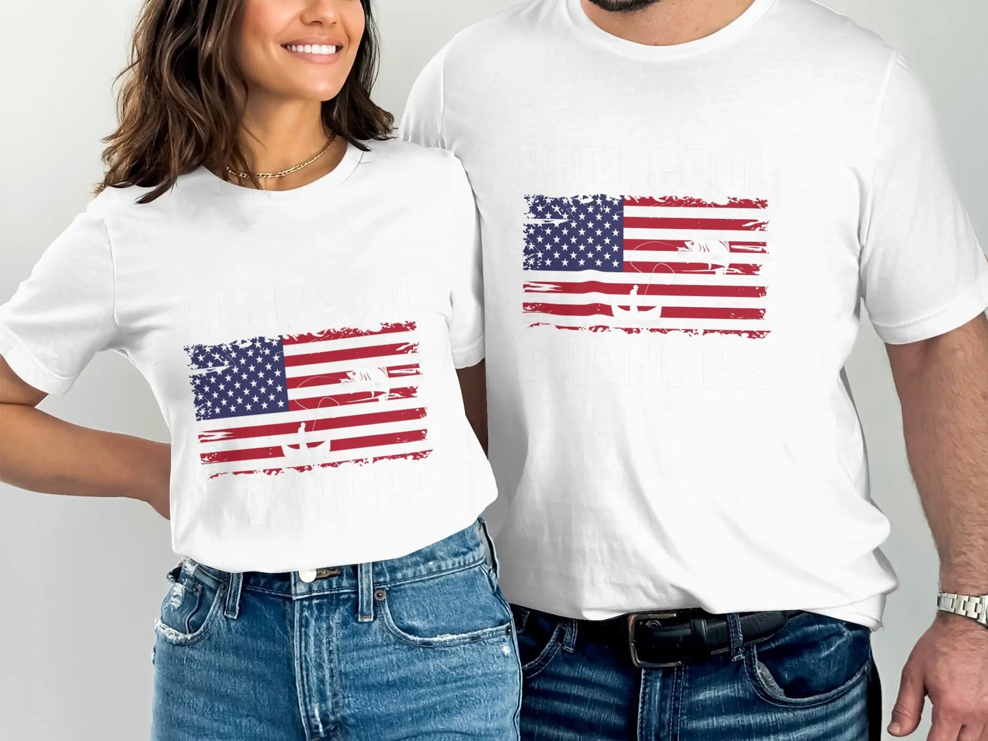Patriotic Grandpa Fishing T-Shirt Boofy