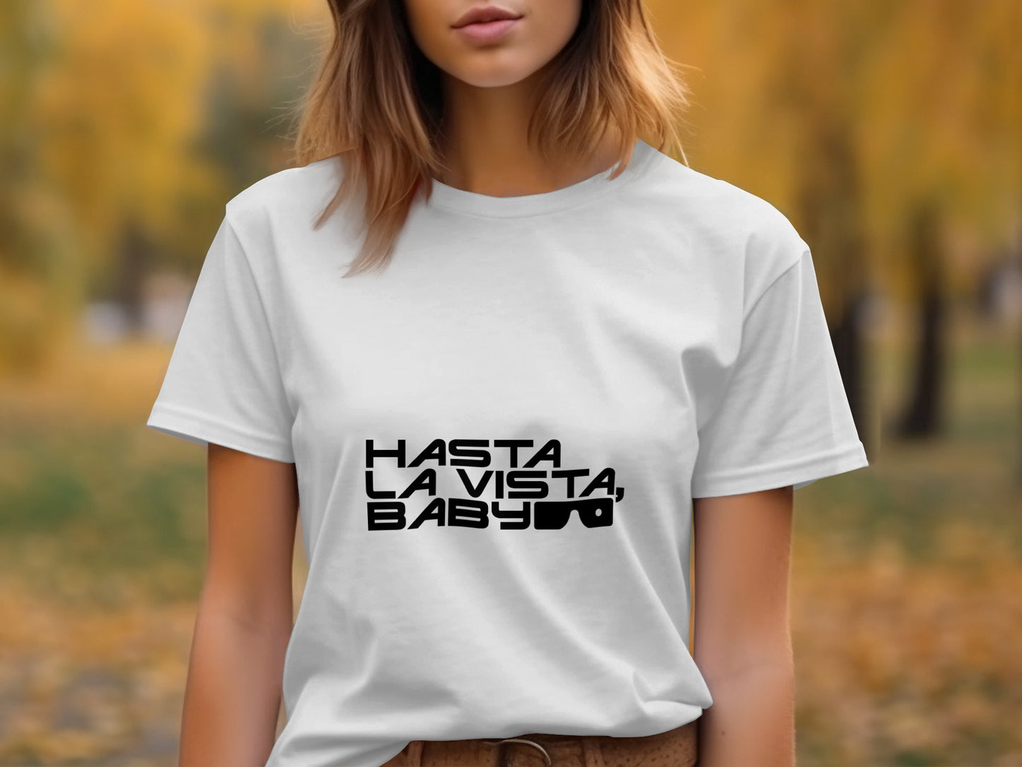 Terminator Movie T-Shirt: "Hasta La Vista Baby" with Glasses Graphic