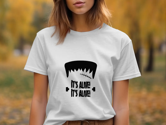 Halloween Horror T-Shirt: "It Is Alive" Frankenstein Inspired Design