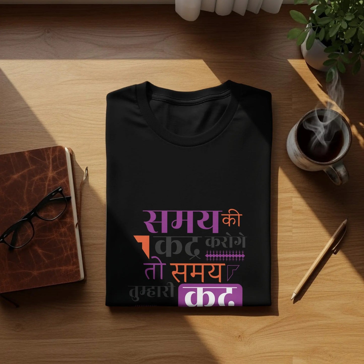 Samay Ki Kadar Karoge Graphic Design Print T-Shirts Boofy