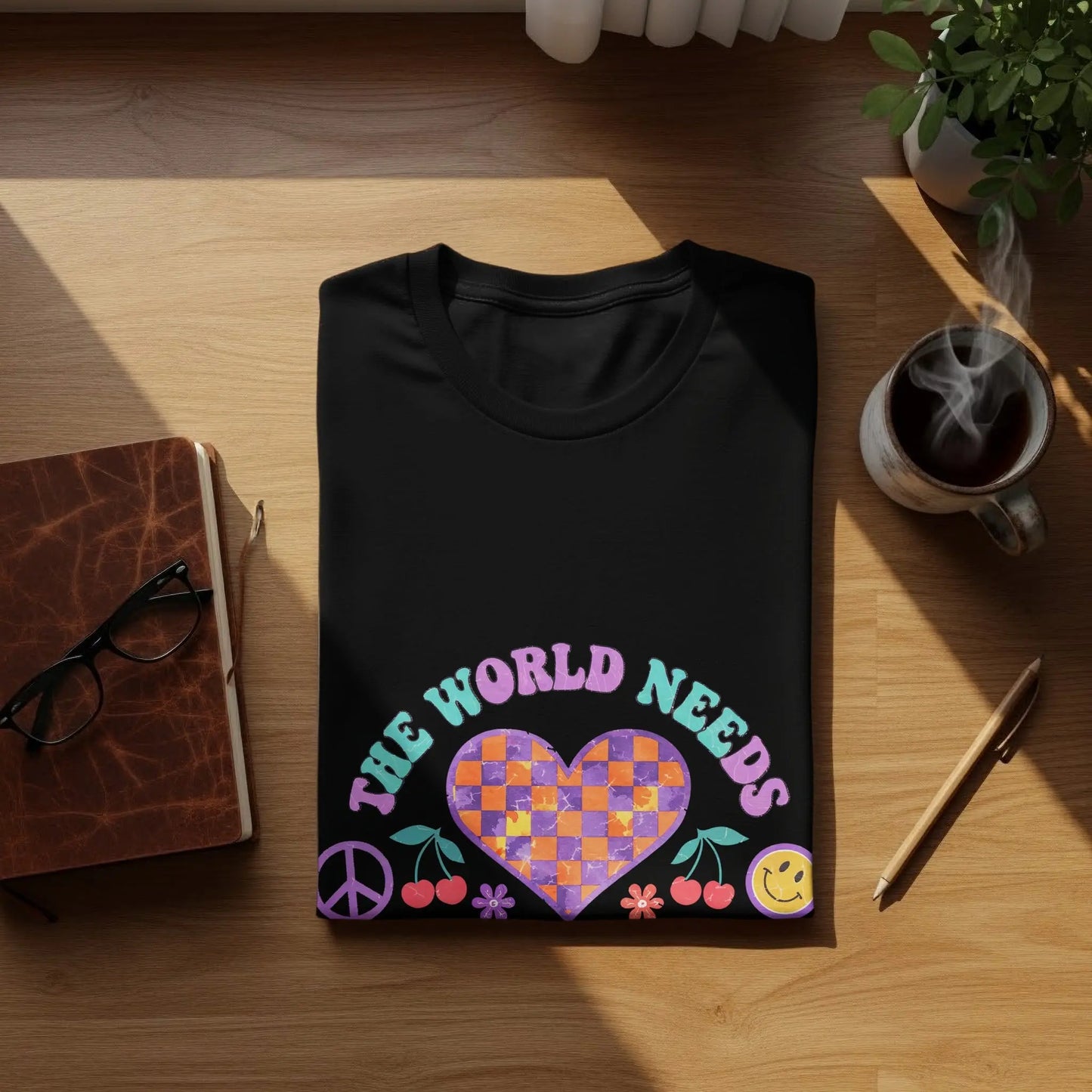 Retro Graphic T-Shirt: "The World Needs More Love" Positive Vibes