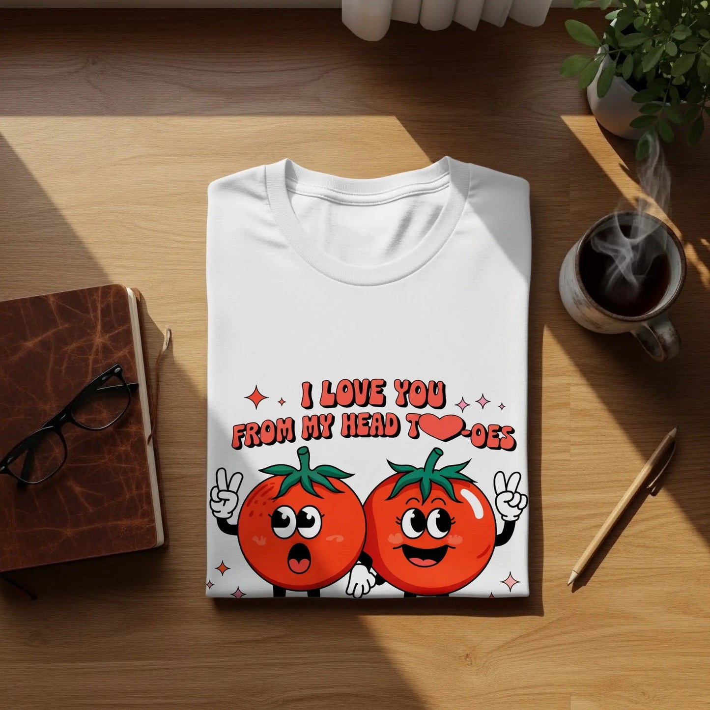 Funny Pun T-Shirt: "I Love You From My Head To-Ma-Toes" Food Pun Gift