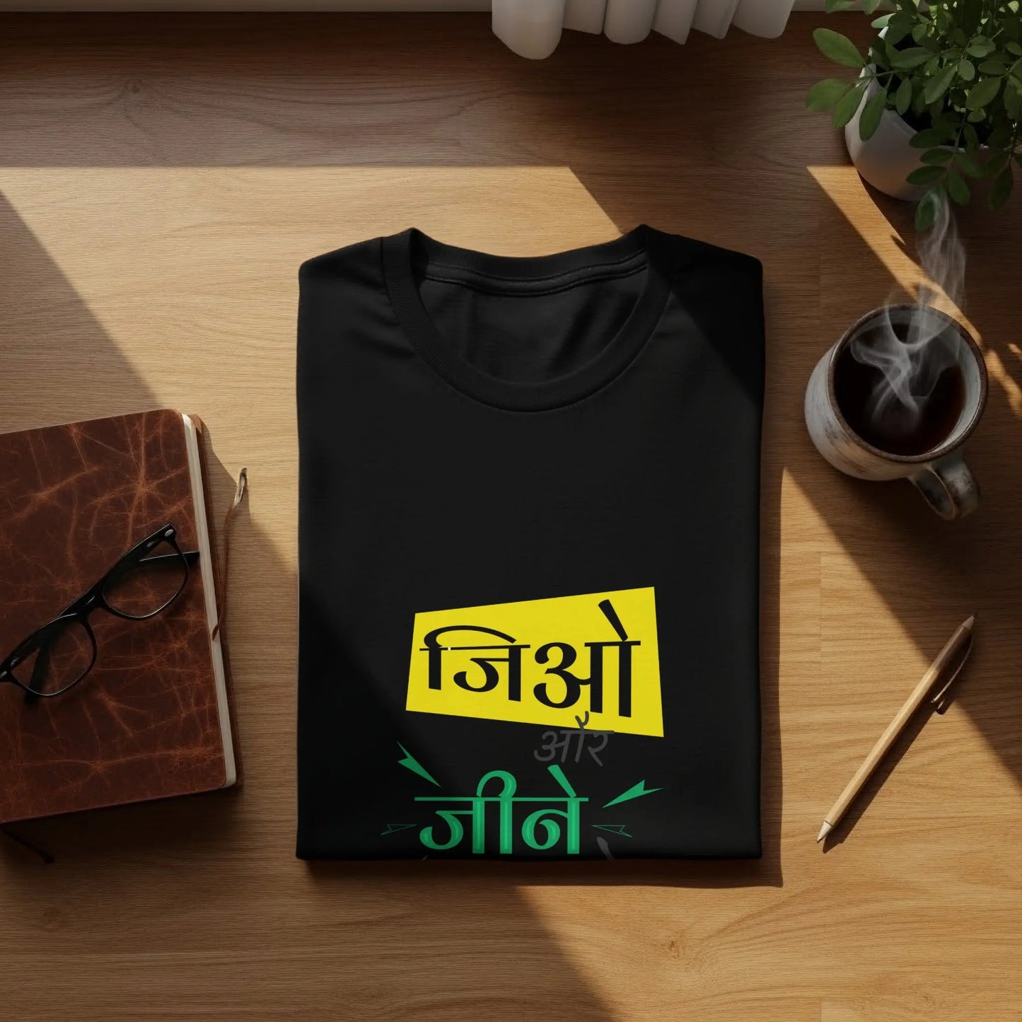 Live And Let Live Quote In Hindi Typography Based T-Shirts Boofy
