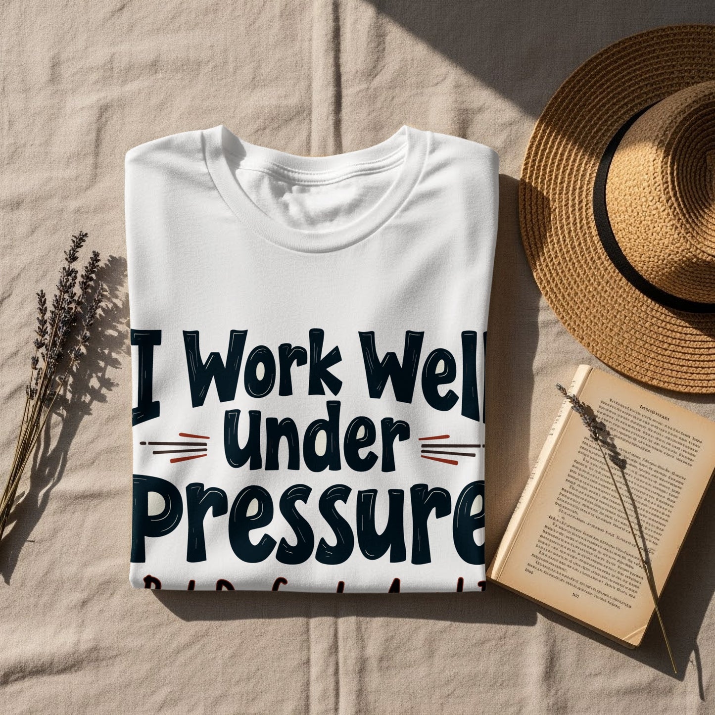 “I Work Well Under Pressure But Prefer to Avoid It” Tee — Work Humour