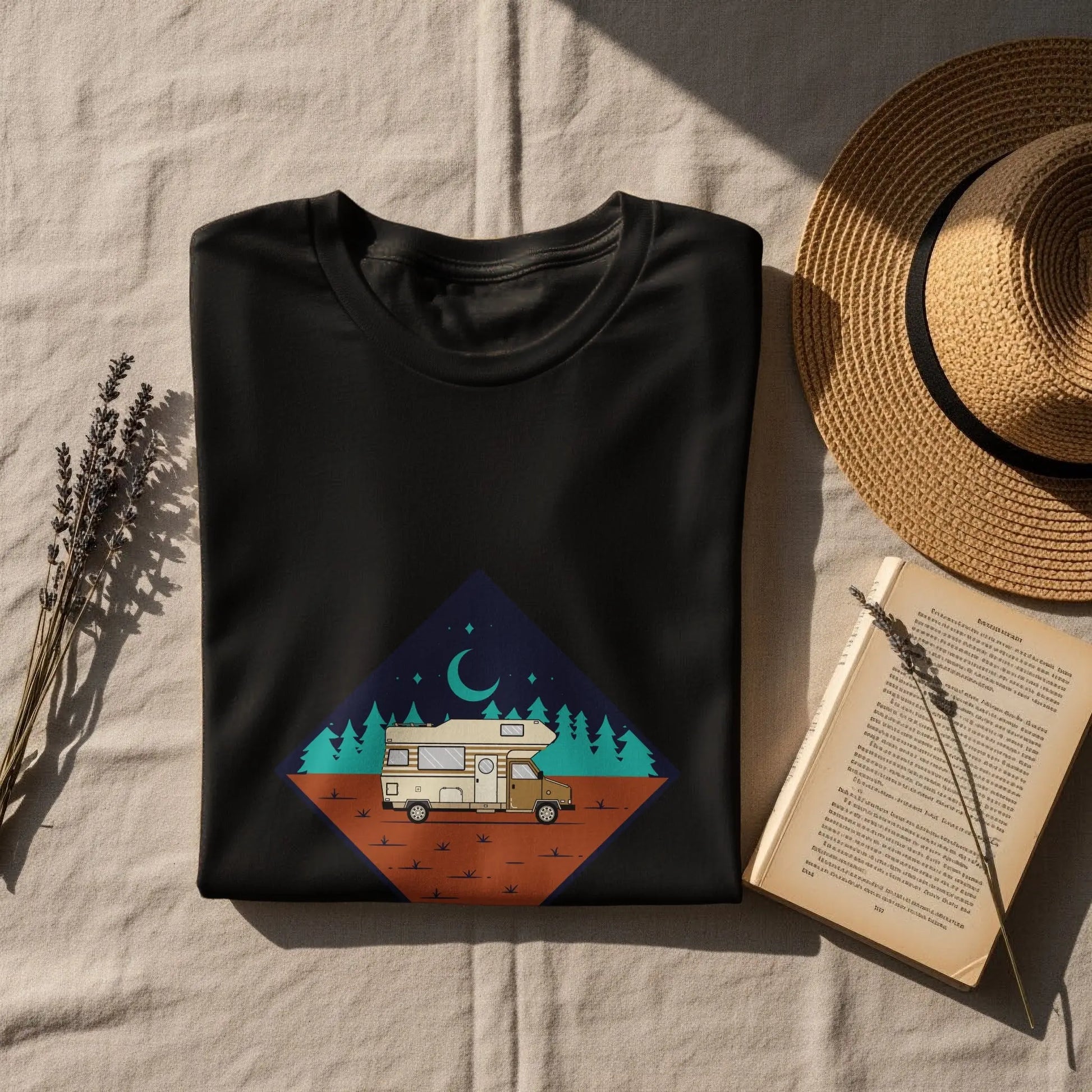 Under the Stars Camper Van Illustration T-Shirts My Store